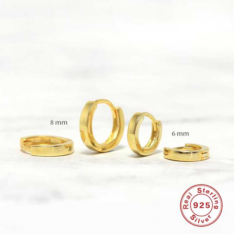 Transfronterizo para círculo llano 925 pendientes de plata esterlina de alto grado hebilla de oreja pendientes joyería al por mayor hembra