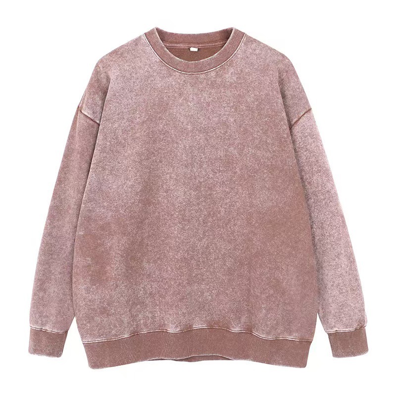 Retro lavado con agua bolsillo lateral cuello redondo chaqueta de cuello para hombre 2024 nuevo producto suelto medio largo americano chaqueta de pareja