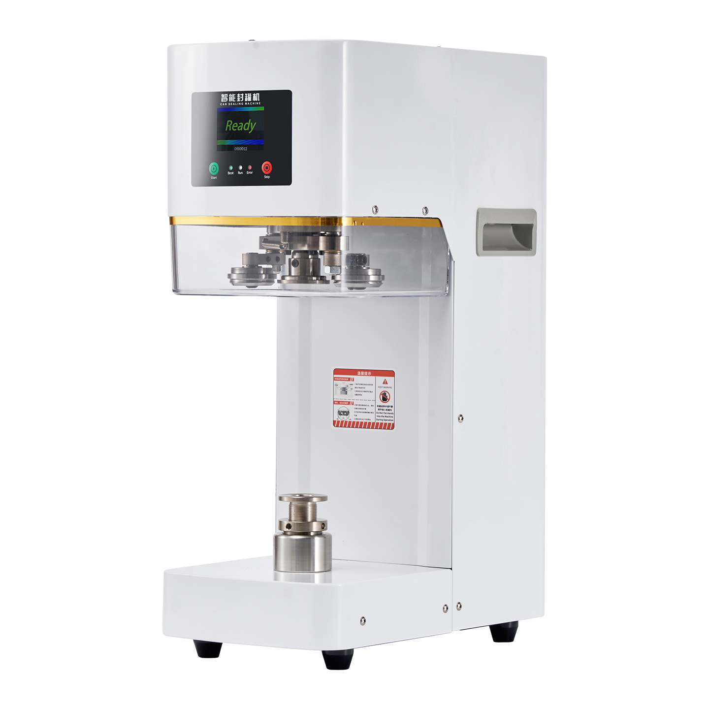 Zhuojin máquina de sellado de latas fácil de tirar máquina de sellado de latas comercial de bebida de leche y té tapa de aluminio sellado de botella sellado máquina de sellado automática