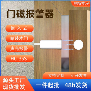 Concealed Embedded Window Wooden Door Magnetic Switch Alarm Sensor Home Cross-Border Wired Anti-Theft Alarm