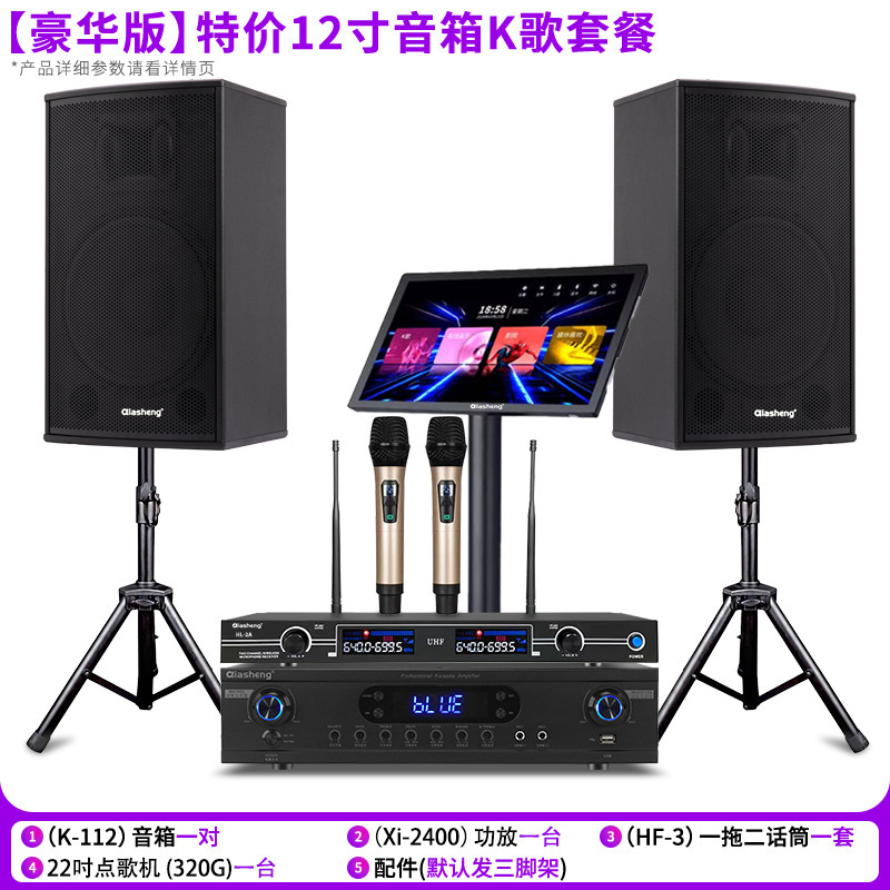 QIASHENG ファミリー KTV オーディオセットフルセットのカラオケマシンホームプロフェッショナルカラオケカラオケマシンスピーカー機器|undefined