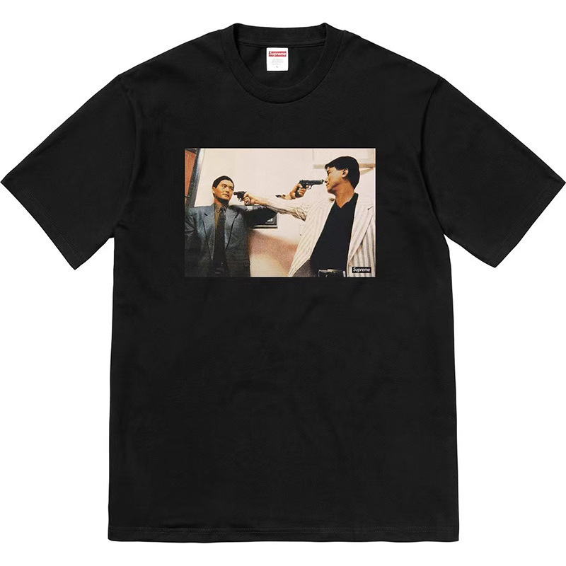 新しいアメリカのトレンディなストリートブランドミラノクロススモーククラシックユニセックスルーズで多用途なレターTシャツ|undefined