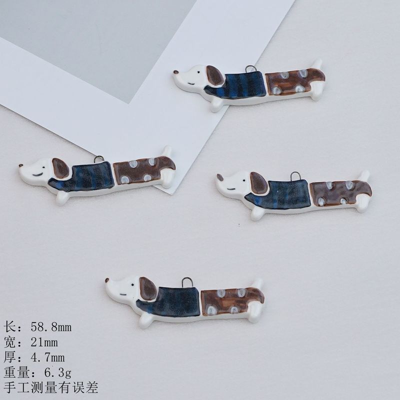 景德镇跨境清新时尚卡通可爱手工陶瓷腊肠狗手工饰品DIY材料批发|undefined