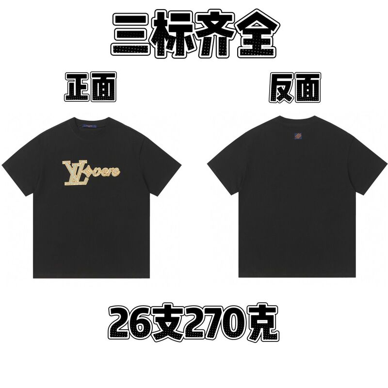 25春夏純綿ラウンドネック半袖Tシャツ漫画文字プリントカジュアルルーズ万能トップス流行万能|undefined