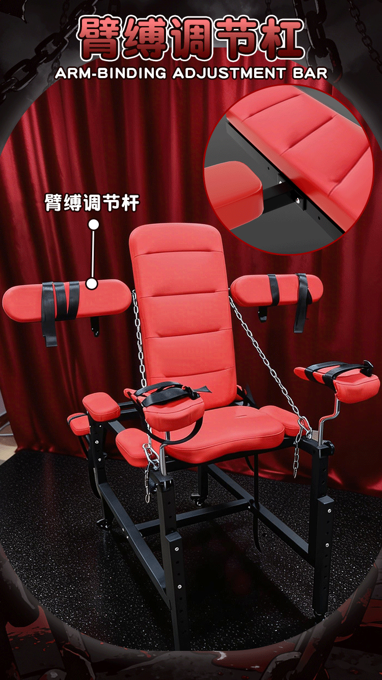 SM Wooden Horse Stool Pro Bondage Restraint Furniture Set with Dog Head Mask, Black — detail image 31