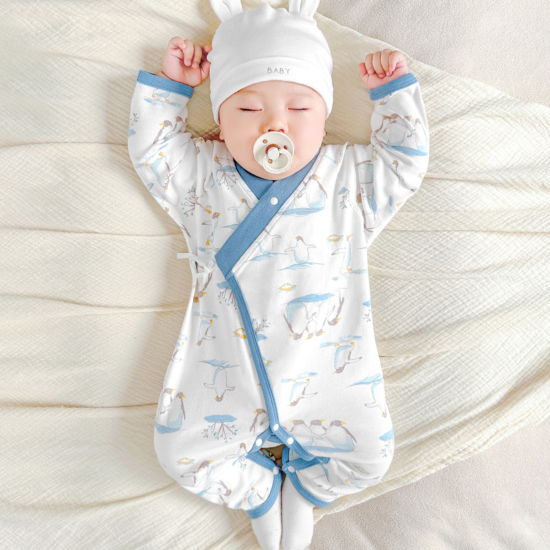 Ropa de bebé primavera y otoño 0 algodón en marzo fondo delgado baby hammock luna llena baby overcoat