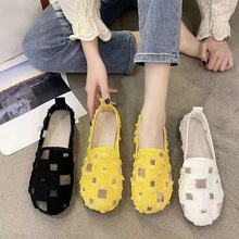 一件代发老北京镂空帆布鞋女夏秋新款网鞋孕妇一脚蹬透气豆豆单鞋