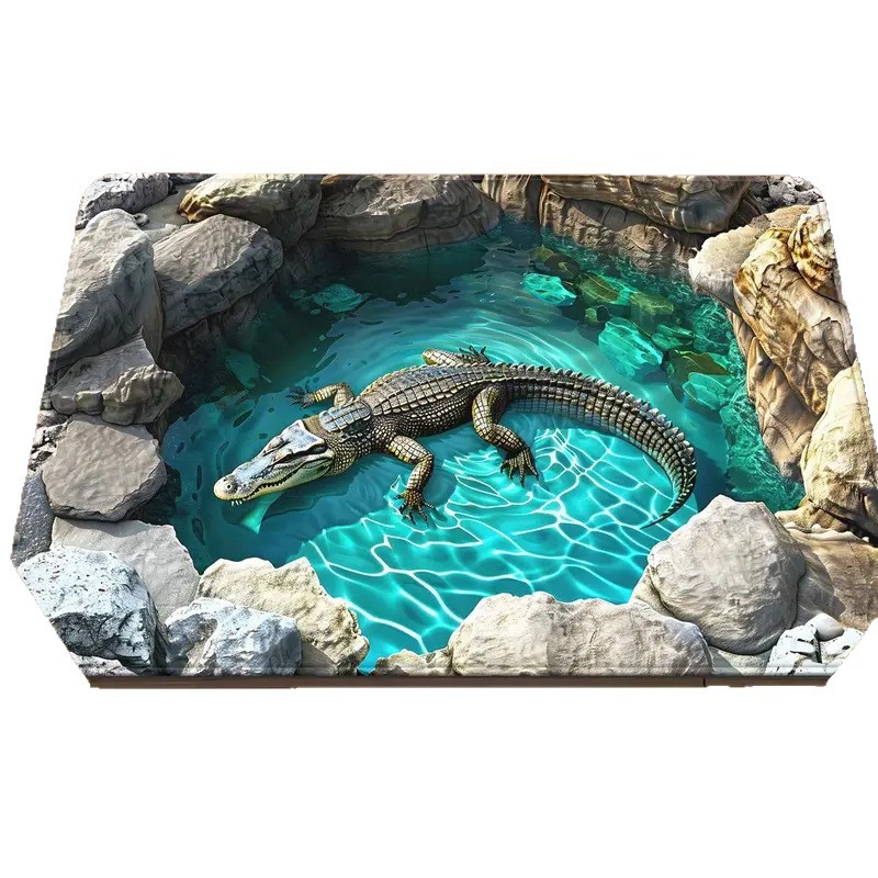 3d Illusion Bathroom Mat Super Absorbent Non Slip Chenille Rug_voghion.com