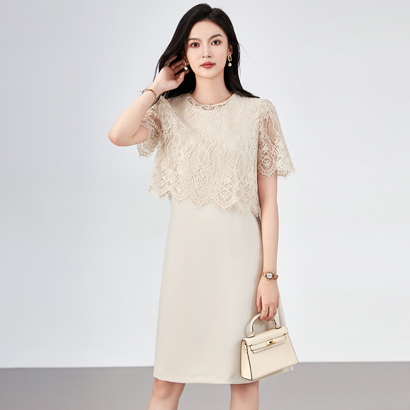 Đầm suông nữ midi mùa hè tay ngắn — 2425204 - Hạnh