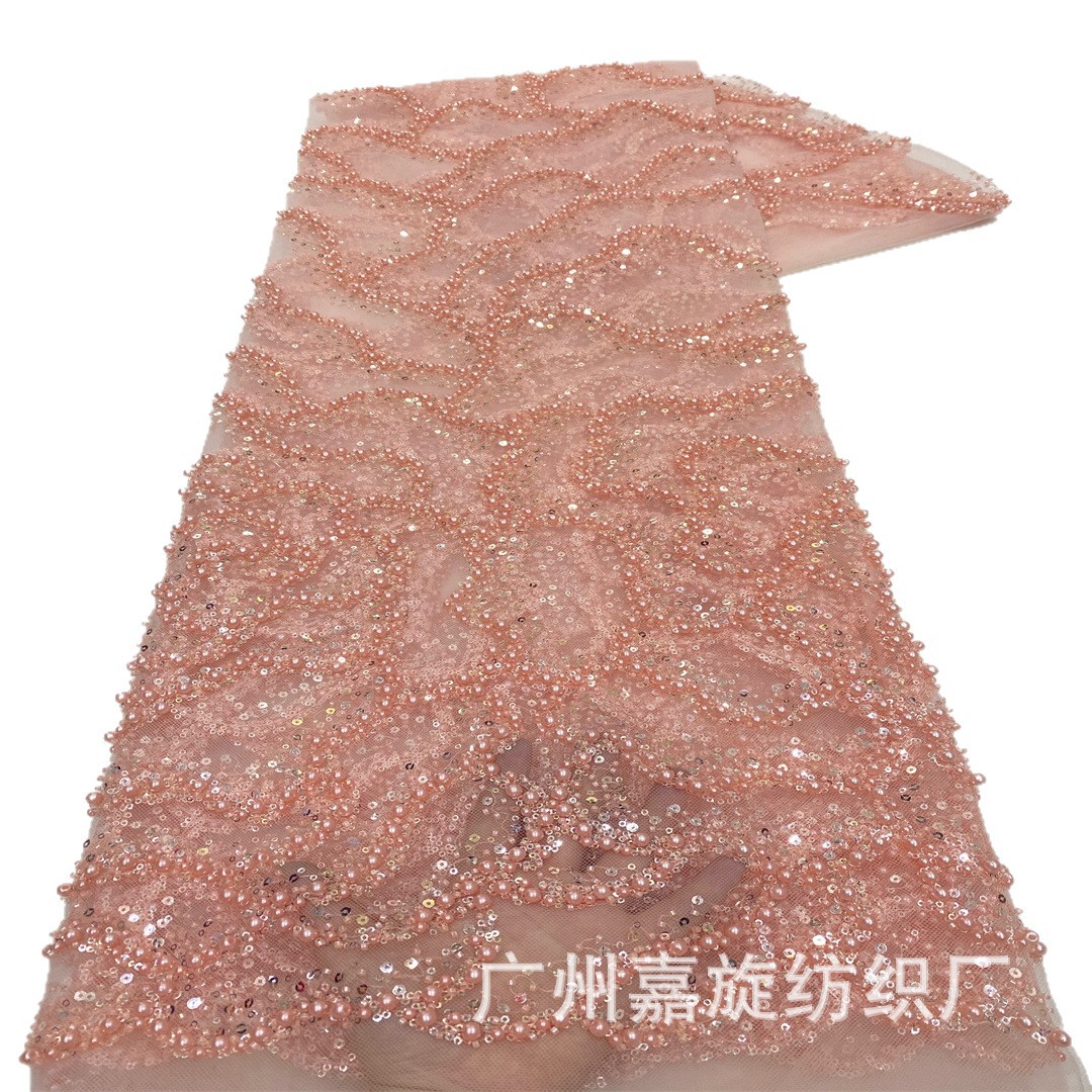 Trendy Lace Full Size Rose Bead Sequined Lace Desfile Stage High Definition Skirt Mesh Tejido DIY image 7