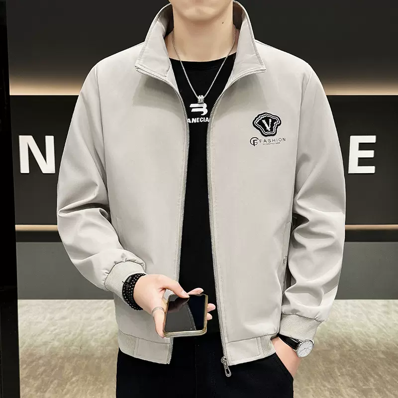 夹克男士休闲外套高级感2025秋季潮牌帅气立领男装时尚百搭上衣服