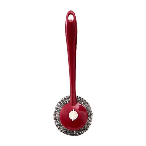 Household long-handled pot brush does not damage the pot, kitchen cleaning and pot washing with a brush to decontaminate dishes, steel wire ball brush pot artifact