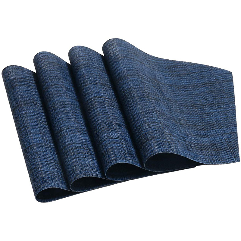 Placemat transfronterizo en forma de abanico, combinación simple y versátil, lavable y fácil de limpiar, texlin espesado Western placemat