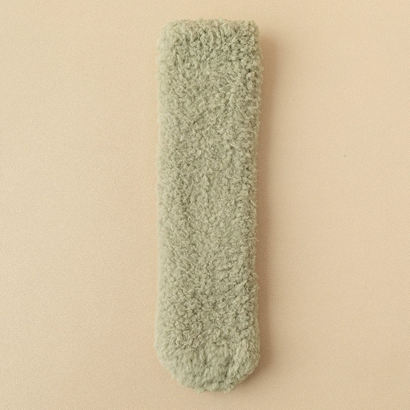 Winter coral velvet fleece keep warm socks, mid-length, increased thickness