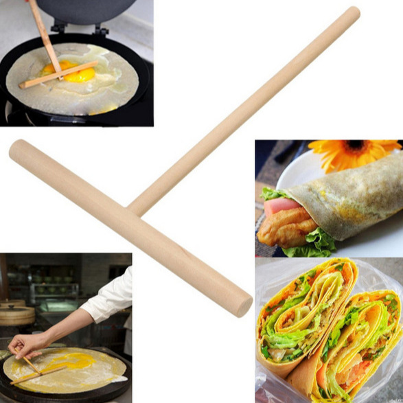 煎饼果子耙子 圆形煎饼果子工具 T型鸡蛋饼刮板 diy面糊木工具
