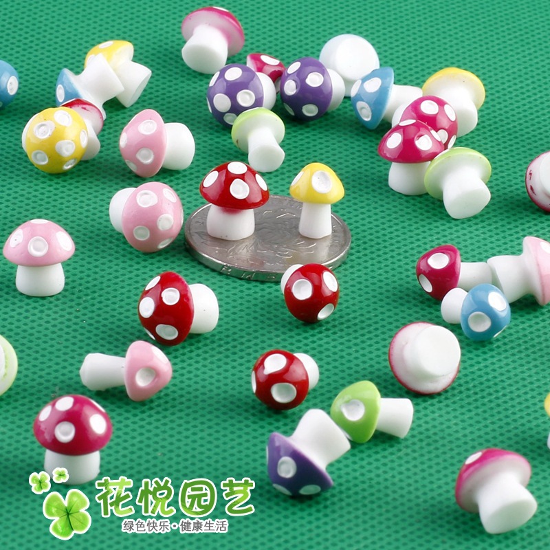 Nấm màu resin, phụ kiện trang trí cây cảnh, mô hình chậu bonsai mini DIY (z-CJ-124)