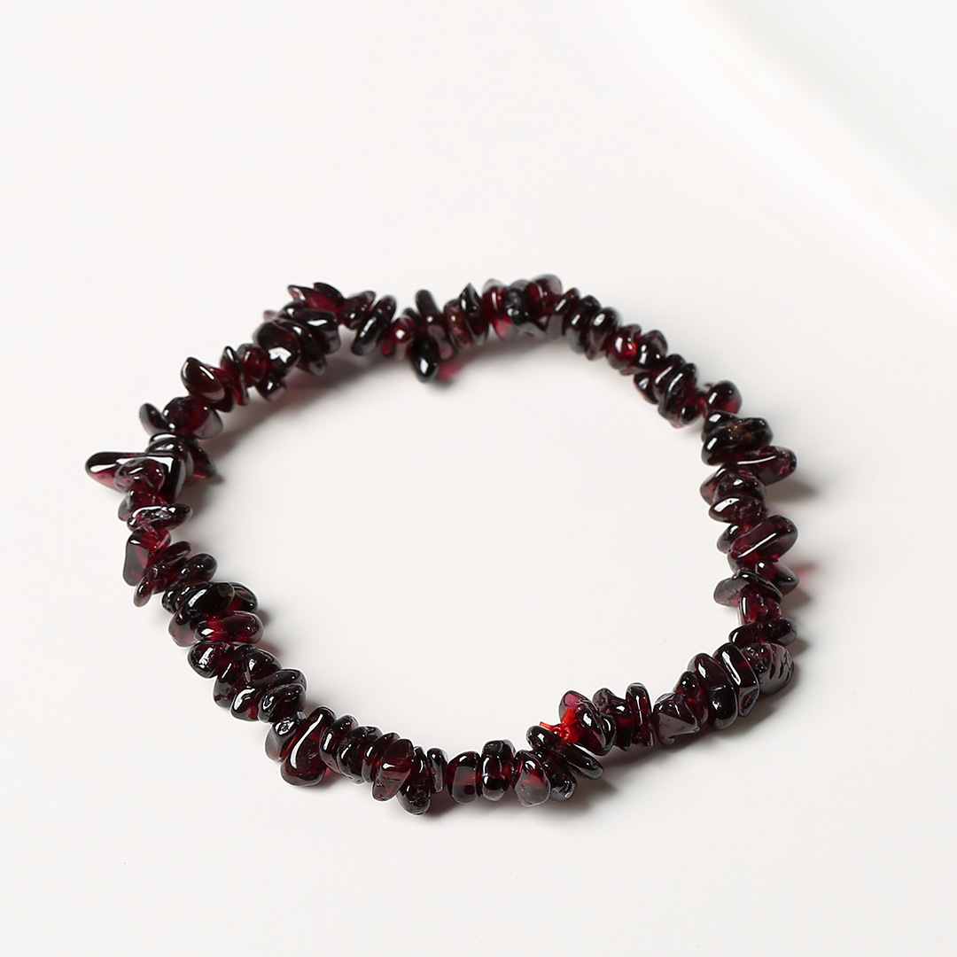 Pulsera de anillo único de piedra de cuartil natural irregular pulsera de cuerda elástica de piedra original estilo fresco simple y versátil