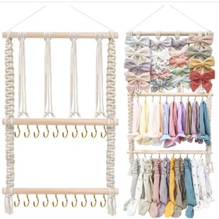 Cross-border Handmade Nordic Style Decoration Wall Hanging Decoration Children's Room Cute Hairpin Storage Hair Accessories Storage Belt Finishing Belt
