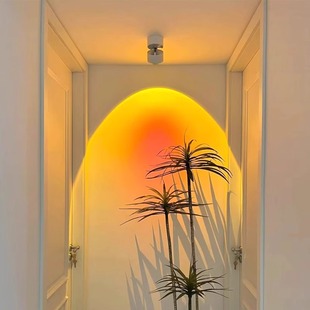 Internet Celebrity Sunset Non-Falling Spotlight Embedded Home Entrance Atmosphere Surface-Mounted Bedroom Wall Washer Lightbreak Blue Spotlight