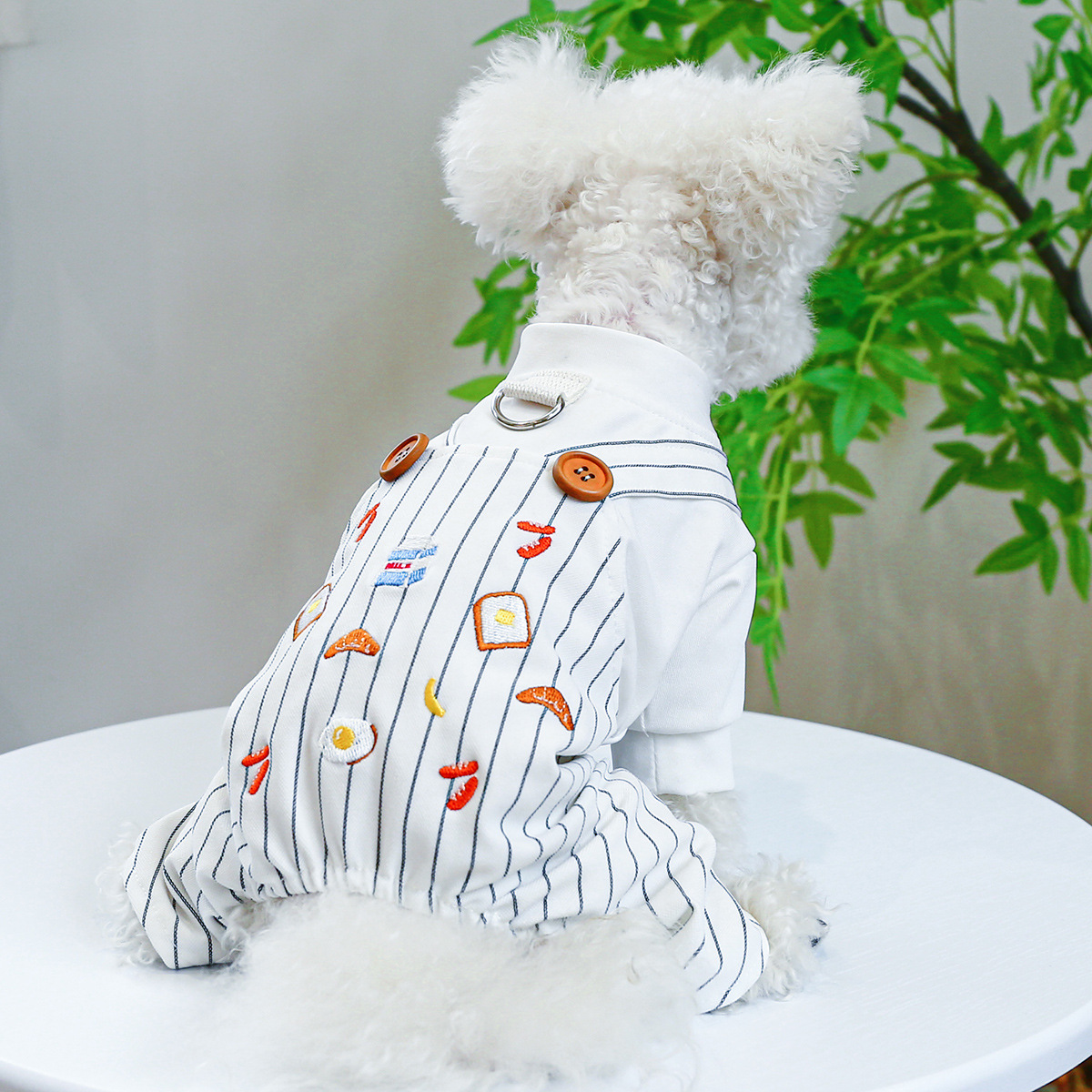 寵物圈廠家直供狗狗衣服貓貓服飾春夏新品四角褲條紋呀咪背帶褲