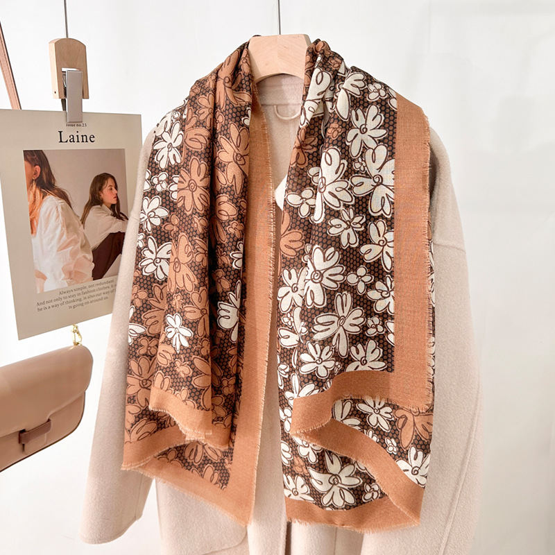 Nuevo arte coreano 130CM toallas grandes damas impresión de moda universal primavera y otoño temperamento bufandas al por mayor