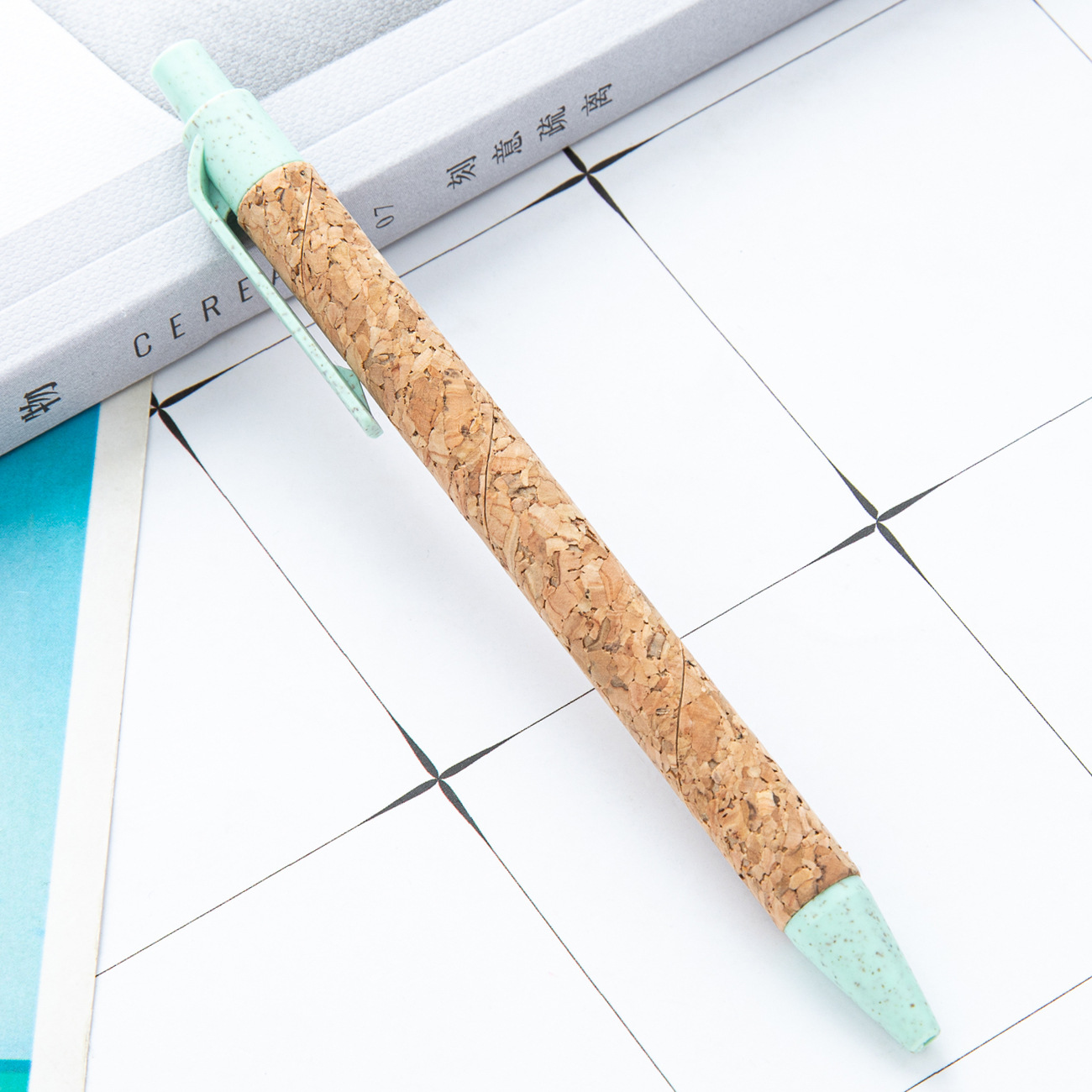 Nuevo bolígrafo de madera plástico corcho de paja bolígrafo de bolas al por mayor regalos promocionales publicidad bolígrafo