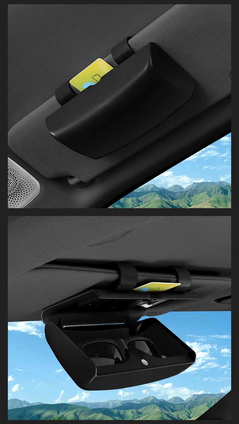 Car Glasses Case Car Sun Visor Storage Box Car Sunglasses Bill Multifunctional Card Storage Clip Bracket