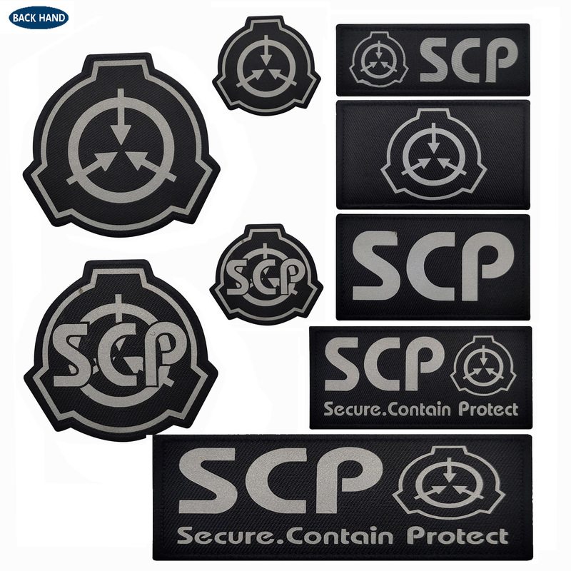 Reflective Velcro Scp Foundation Logo Velcro Badge Embroidery Scp Tactical Backpack Badge Armband