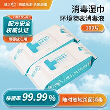 健之素消毒湿巾纸100片包成人婴幼儿宝宝餐具厨房卫生间物表杀菌