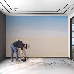 北欧現代シンプル壁布客間テレビ背景壁壁紙ネット赤グラデーション色寝室壁布壁画