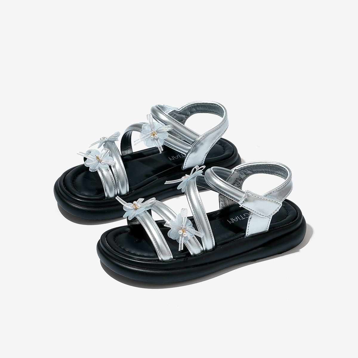 Niñas sandalias de suela suave 2026 verano nuevo estilo de moda infantil zapatos de playa versátiles niñas huecos zapatos romanos de dedos abiertos image 8