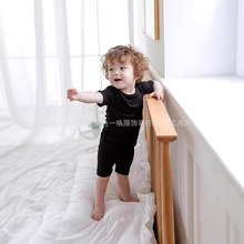 幼儿短款睡衣套装 6M-10 岁男宝宝女孩儿童贴身罗纹睡衣,适合日常