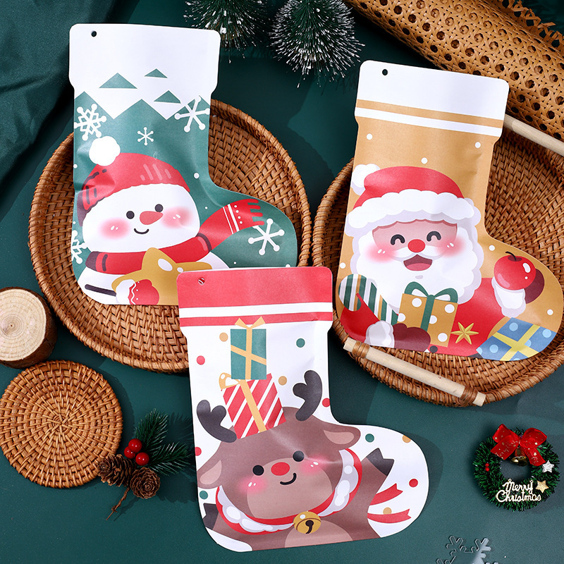 2025 新しいサンタクロース雪だるまクリスマスソックスクリスマスペンダント装飾クリスマスキャンディーバッグギフトバッグ|undefined