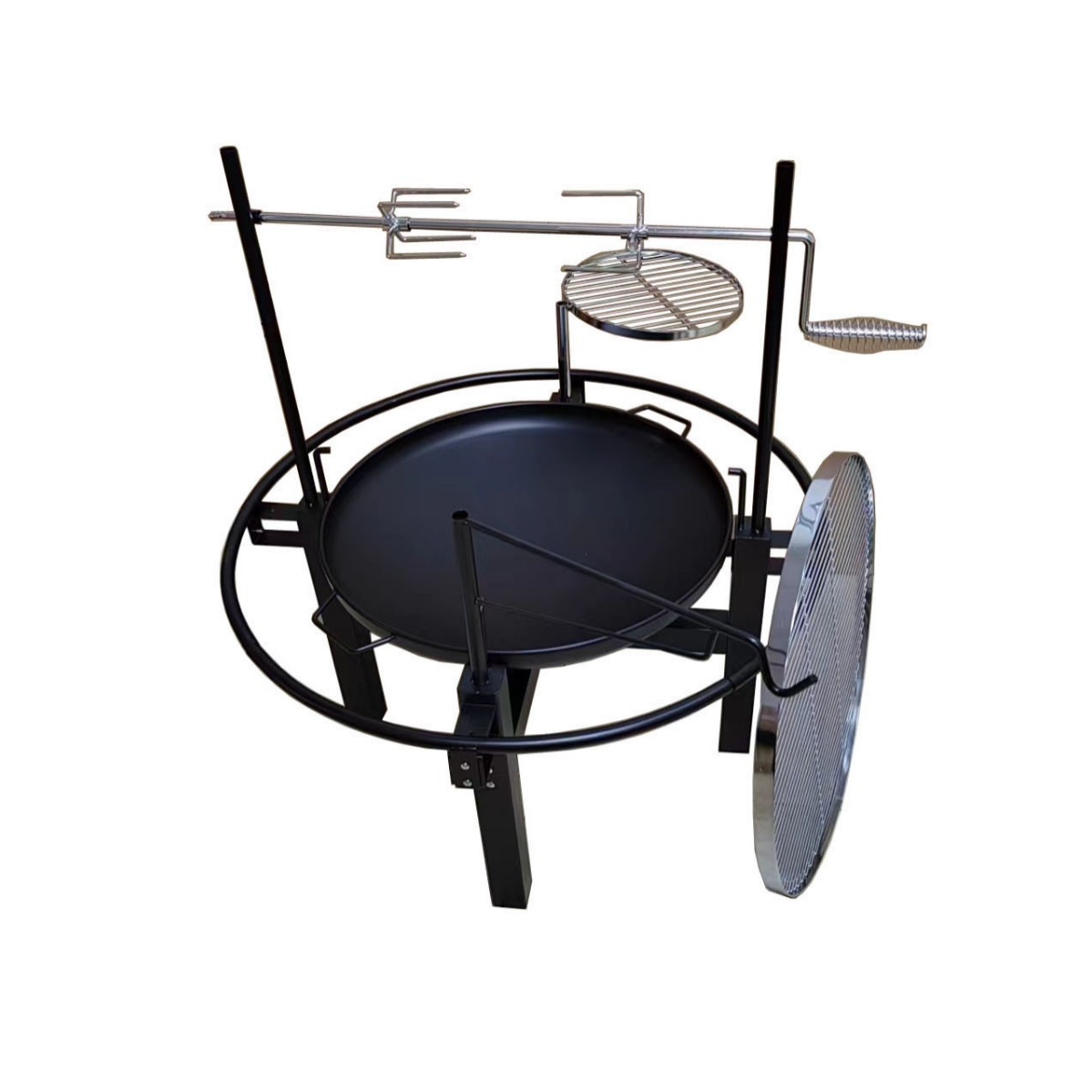 Parrilla de barbacoa redonda de 24 pulgadas con la mano de bobinado