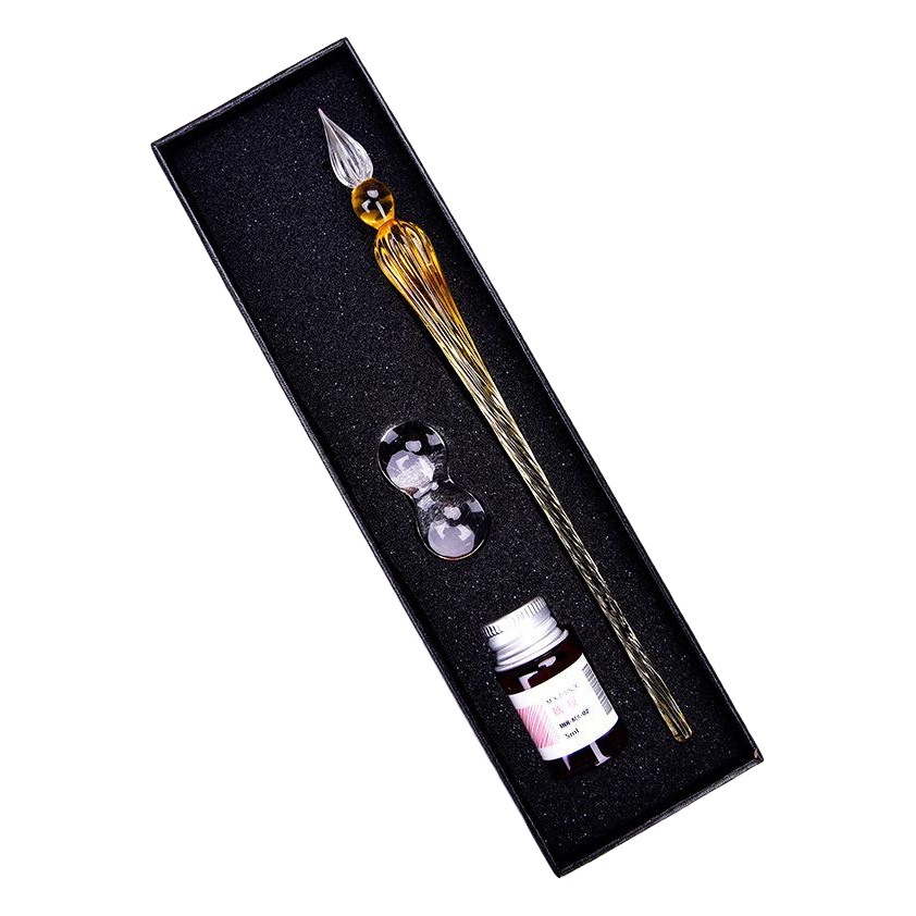 Regalo creativo firma pluma de cristal para los amigos Regalo de Cumpleaños productos creativos caja de regalo al por mayor