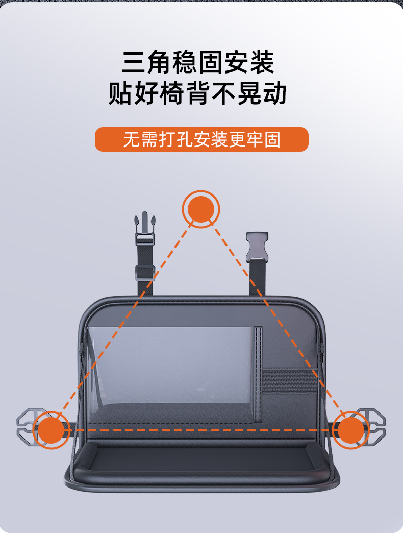 Car Seat Back Tray, Multifunctional Car Drink Holder, Nappa Leather Foldable Small Table Board, Seat Car Cup Holder