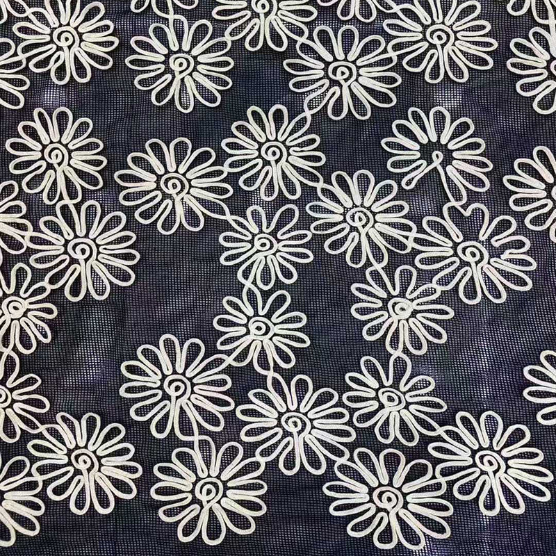 해바라기 꽃 그리드 펀칭 레이스 레이스 의상 원단 신규 fashion lace fabric