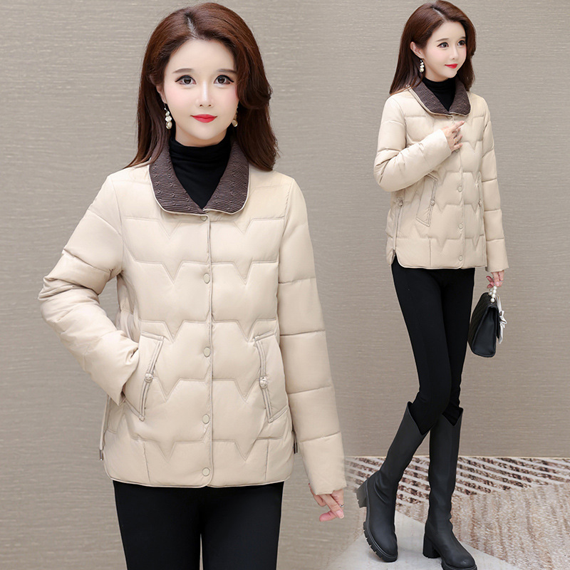 Fashion Short Winter down Jacket for Women 2025 New Korean Style Elegant Slim Petite Warm White Duck down Coat