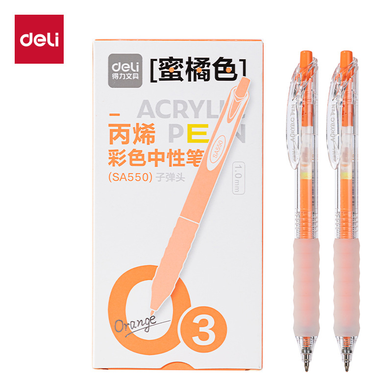 Delik SA550 acrílico color lápiz neutro 1.0mm pulsador de bala para estudiantes de contabilidad de mano lápiz