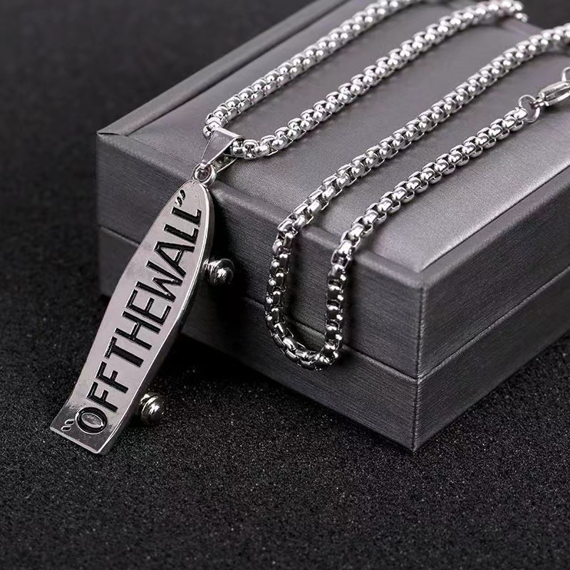 Hip-hop Punk Geometric Skateboard Alloy Titanium Steel Enamel Unisex Pendant Necklace display picture 4