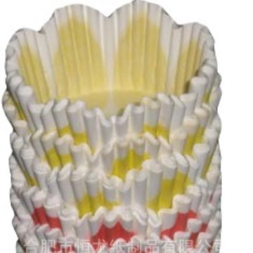 Pastel de hornear taza de papel a prueba de aceite de impresión de la torta del pétalo taza de la torta de alta temperatura resistente bandeja de papel taza de papel 600 unids/set venta al por mayor