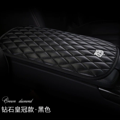 Cross-border XMS Diamond Crown Camellia Car Armrest Box Cushion Central Armrest Box Cushion Cross-border Armrest Cover (Armrest box pad) - xms-diamond-crown-black