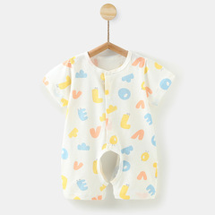 Baby clothes summer thin short-sleeved onesie pure cotton unisex baby hat crawl suit summer outfit drop shipping