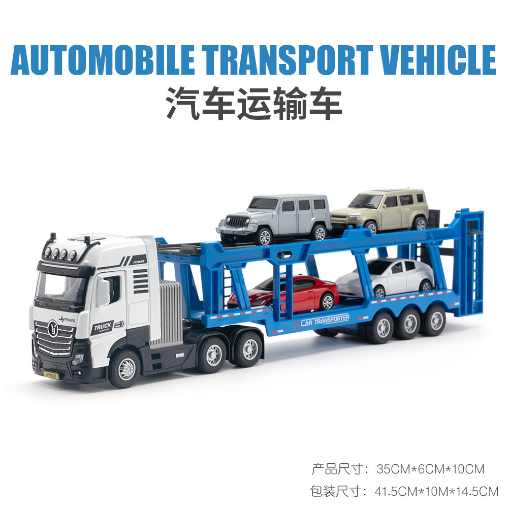 Jiaye modelo de coche de aleación 1:50 remolque Vehículo de ingeniería militar Tire hacia atrás cinturón minería aceite llenado vehículo sonido y luz modelo adornos