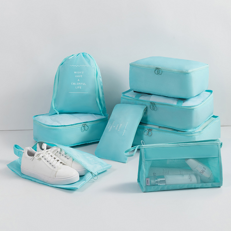 8 -piece set of bright blue