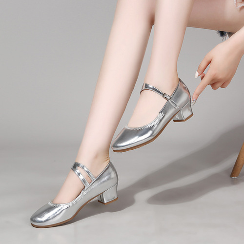 Square dance shoes, lady's soft-soled dance shoes, all-season dance shoes for women, female practice teacher shoes