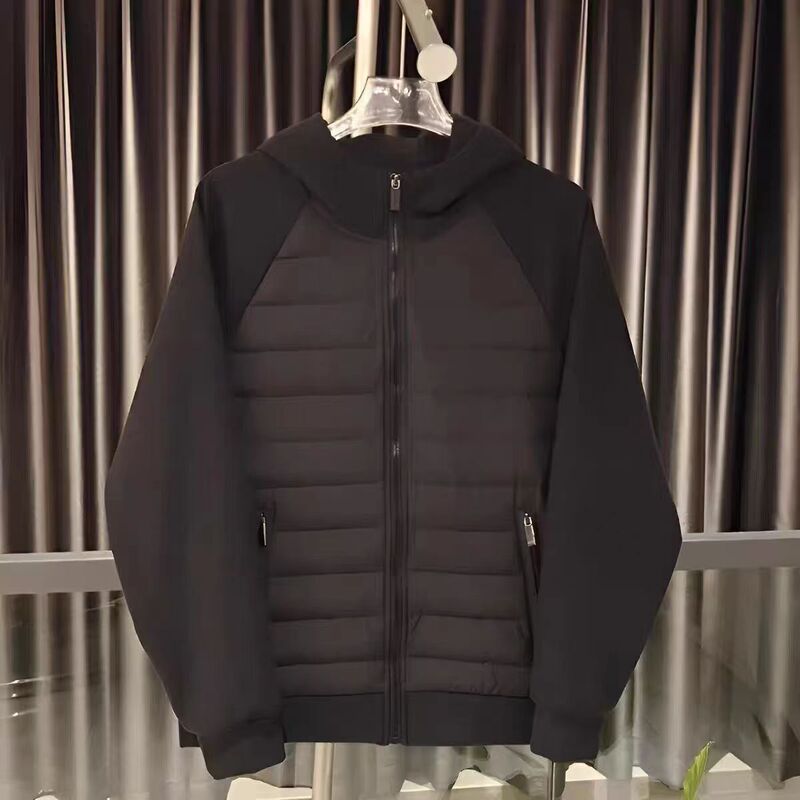 Trendy Autumn and Winter 2026 Hooded Design Casual Solid Color Niche Patchwork Men's Youth Hooded Jacket for Warmth Trendy Autumn and Winter 2026 Hooded Design Casual Solid Color Niche Patchwork Men's Youth Hooded Jacket for Warmth