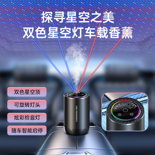 Smart car aromatherapy 2023 new sound pickup headlamp two-color starry sky car perfume with car start and stop aromatherapy machine