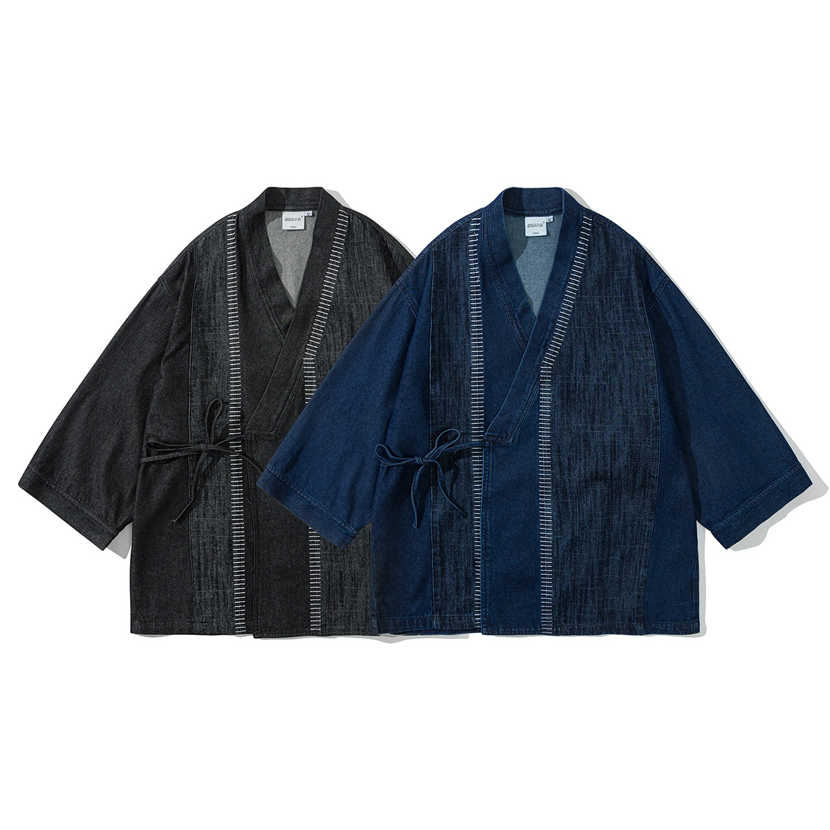 Beijie Men's American Style Fashion Brand 2025 Summer New Retro Taoist Robe Shirt Men's Seven-Sleeve Shirt Ins Jacket