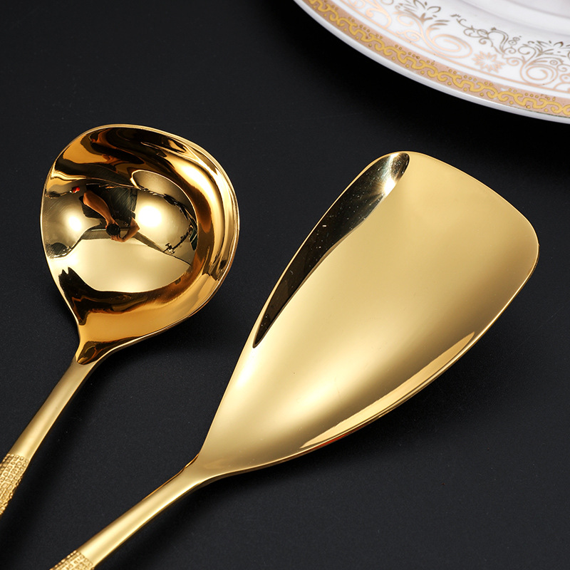 Cuchillo, tenedor y cuchara con patrón de tela elegante de acero inoxidable 304, vajilla occidental de hotel, mango de patrón de martillo creativo, juego de cuchara redonda con cuchillo y tenedor